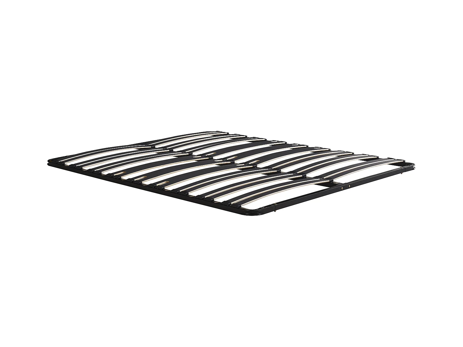 Somier de láminas para montar 140 x 190 cm - 30 láminas - Reforzado con 3 zonas de soporte lumbar - Sin patas - Negro - CERRISI de YSMÉE