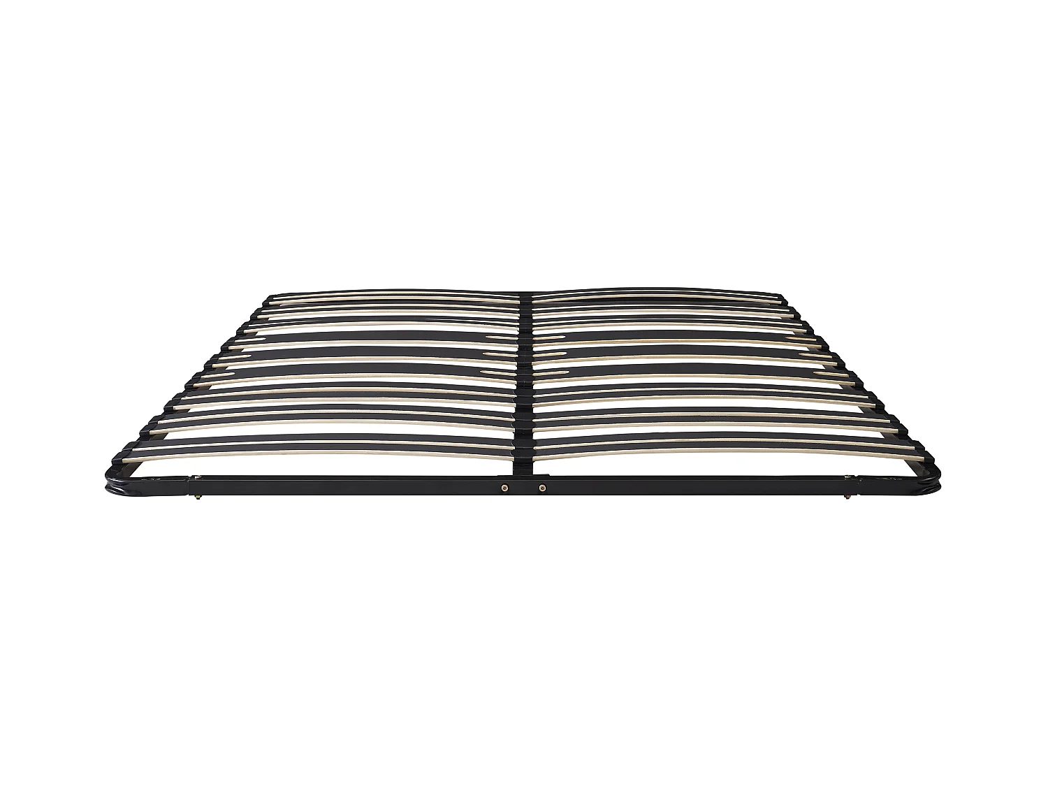 Somier de láminas para montar 140 x 190 cm - 30 láminas - Reforzado con 3 zonas de soporte lumbar - Sin patas - Negro - CERRISI de YSMÉE