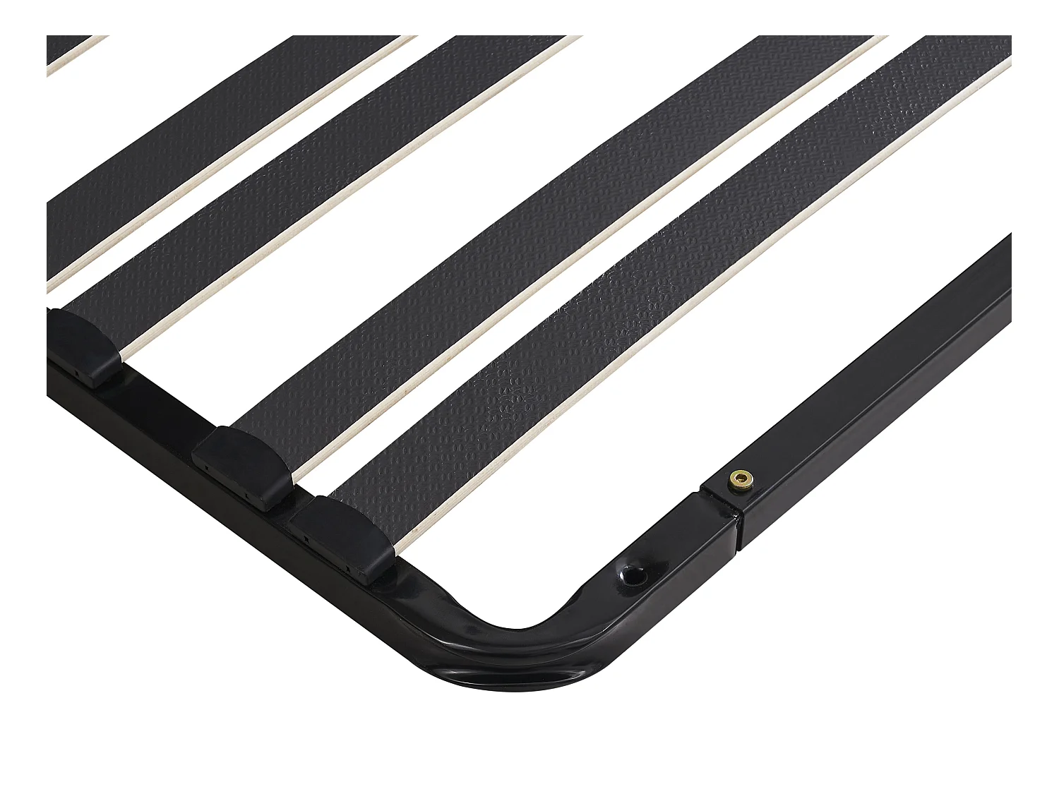 Somier de láminas para montar 140 x 190 cm - 30 láminas - Reforzado con 3 zonas de soporte lumbar - Sin patas - Negro - CERRISI de YSMÉE
