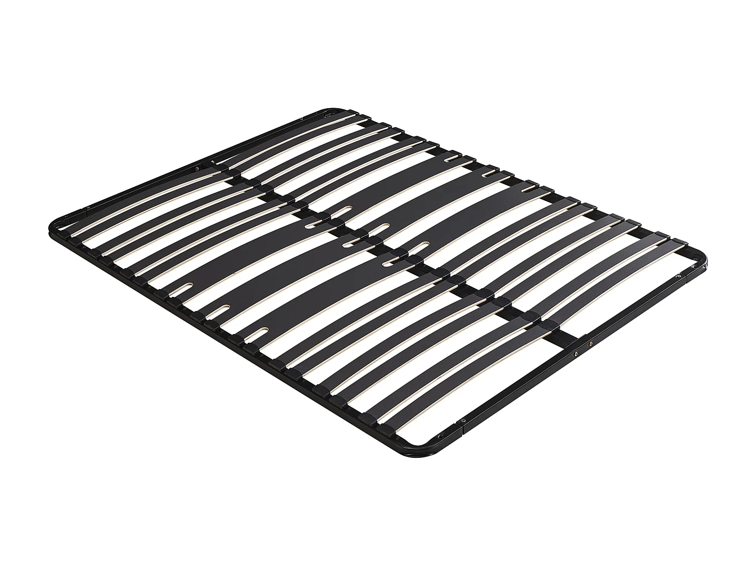 Sommier cadre à lattes 160 x 200 cm - 2 x 15 lattes - 3 zones soutien lombaire renforcé - Sans pied - Noir - CERRISI de YSMÉE