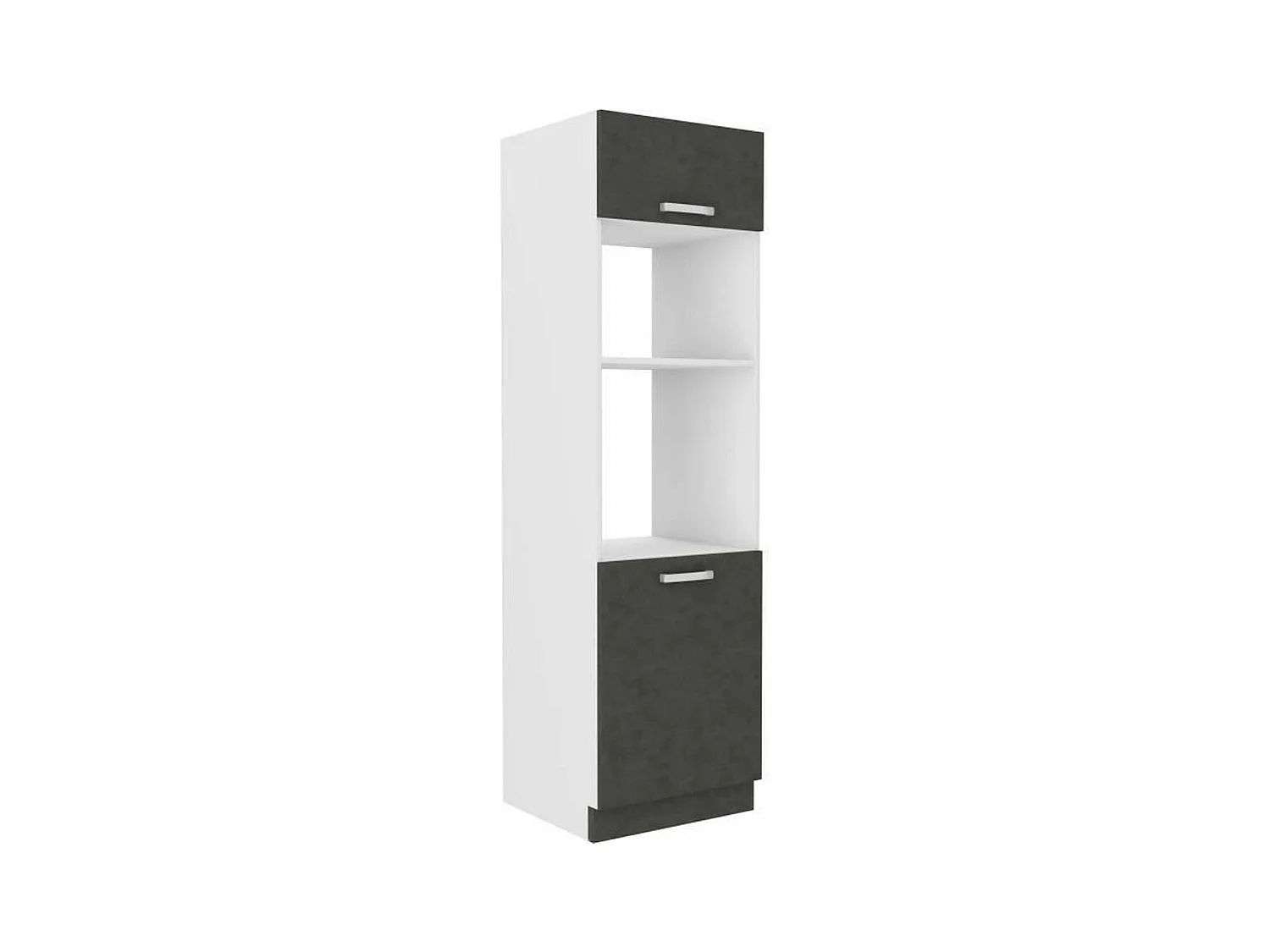 Meuble colonne four 2 portes battantes - Gris - 60 x 57 x 210 cm - LASSEN