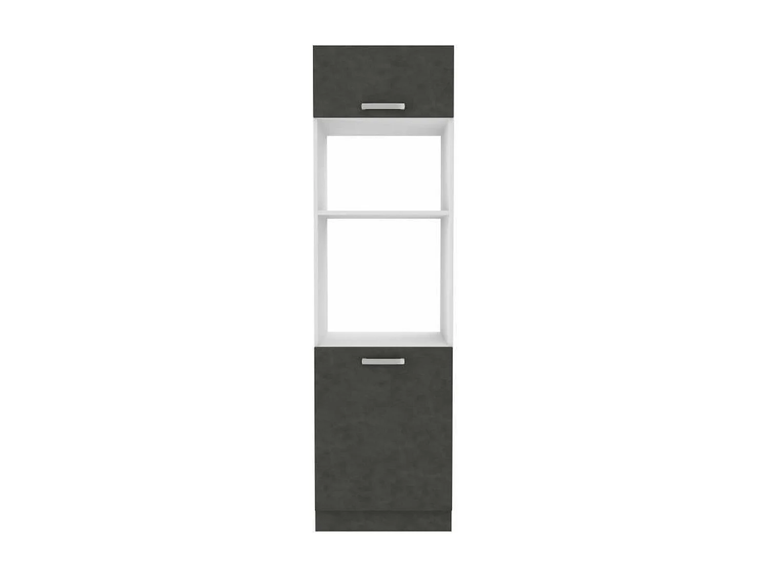 Meuble colonne four 2 portes battantes - Gris - 60 x 57 x 210 cm - LASSEN
