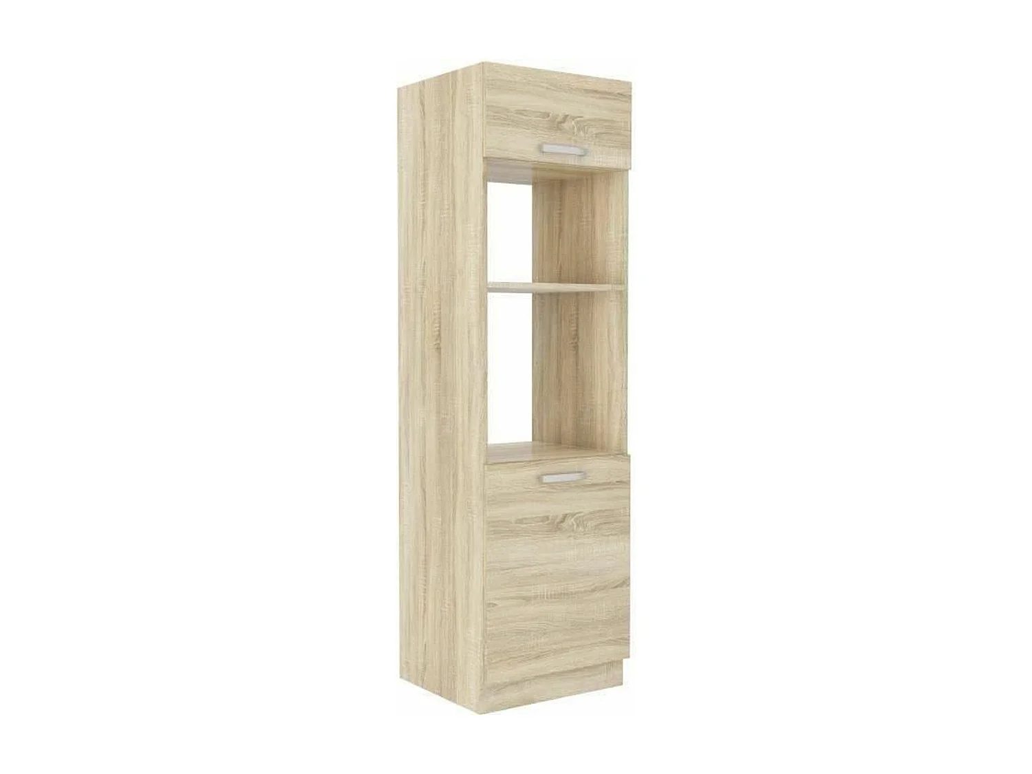 Mueble Columna Horno 2 Puertas Batientes Roble Sonoma LASSEN 60 x 57 x 210 cm