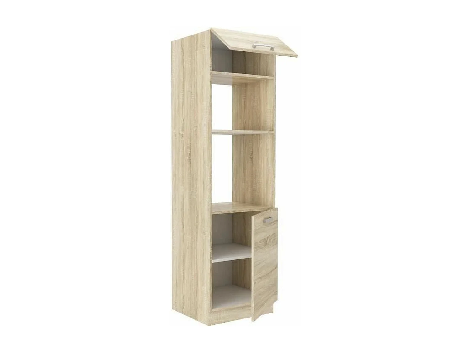 Meuble colonne four 2 portes battantes - chêne sonoma - 60 x 57 x 210 cm - LASSEN