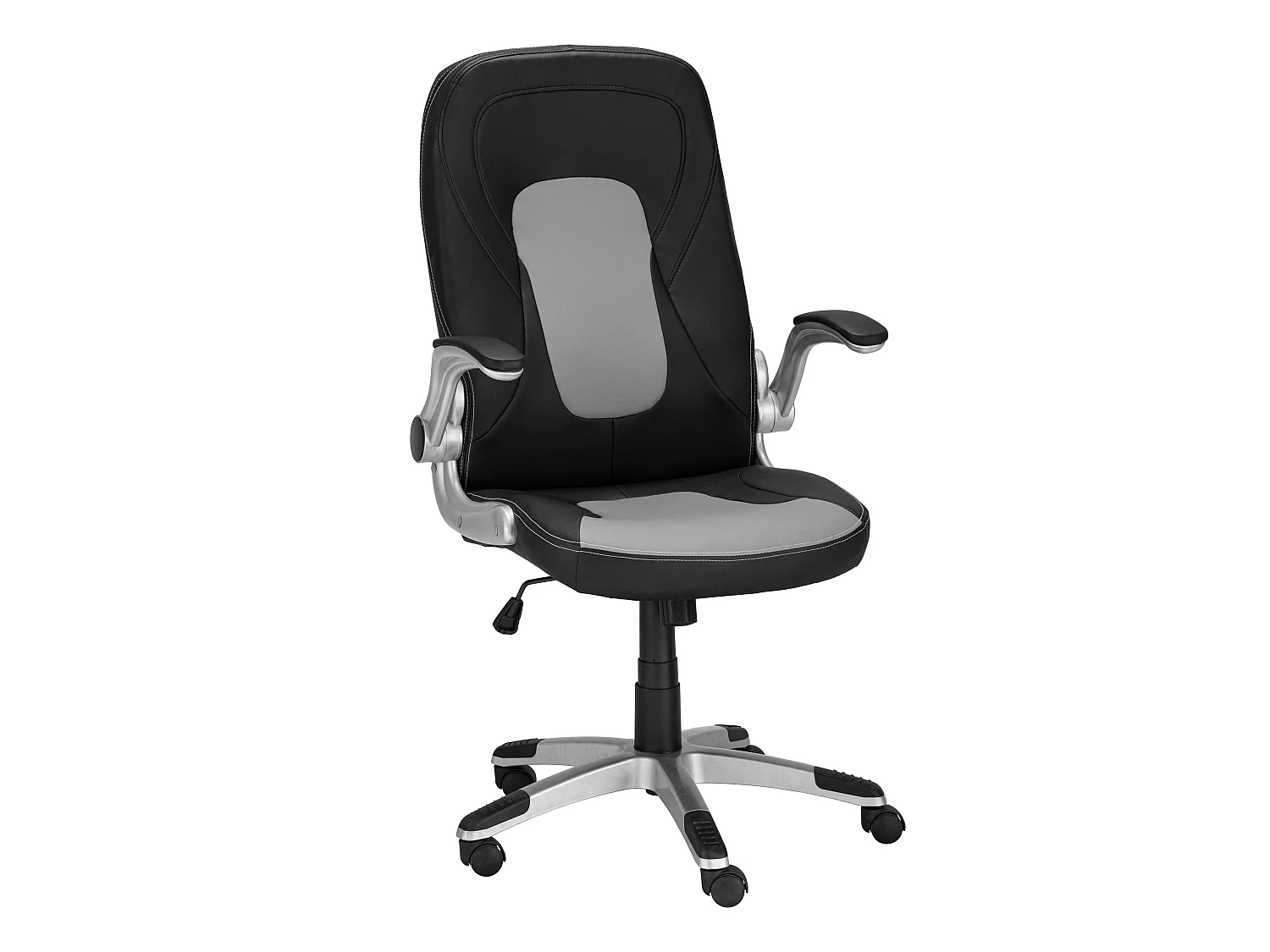 Crowe|Chaise de bureau PU Noir Gris