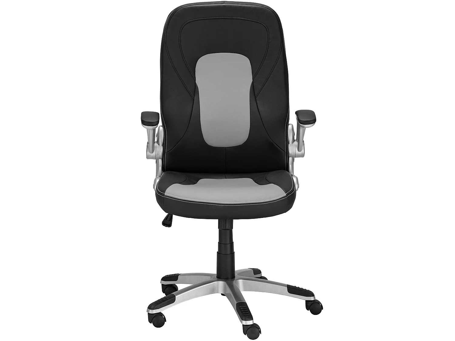 Crowe|Chaise de bureau PU Noir Gris