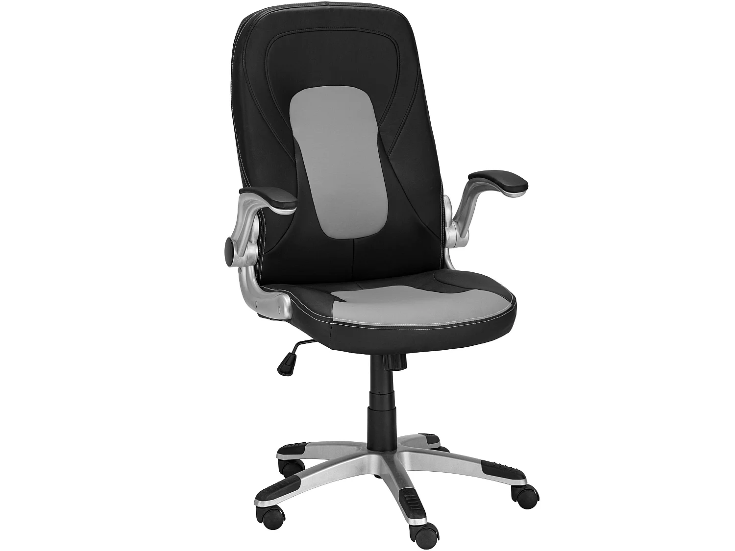Crowe|Chaise de bureau PU Noir Gris