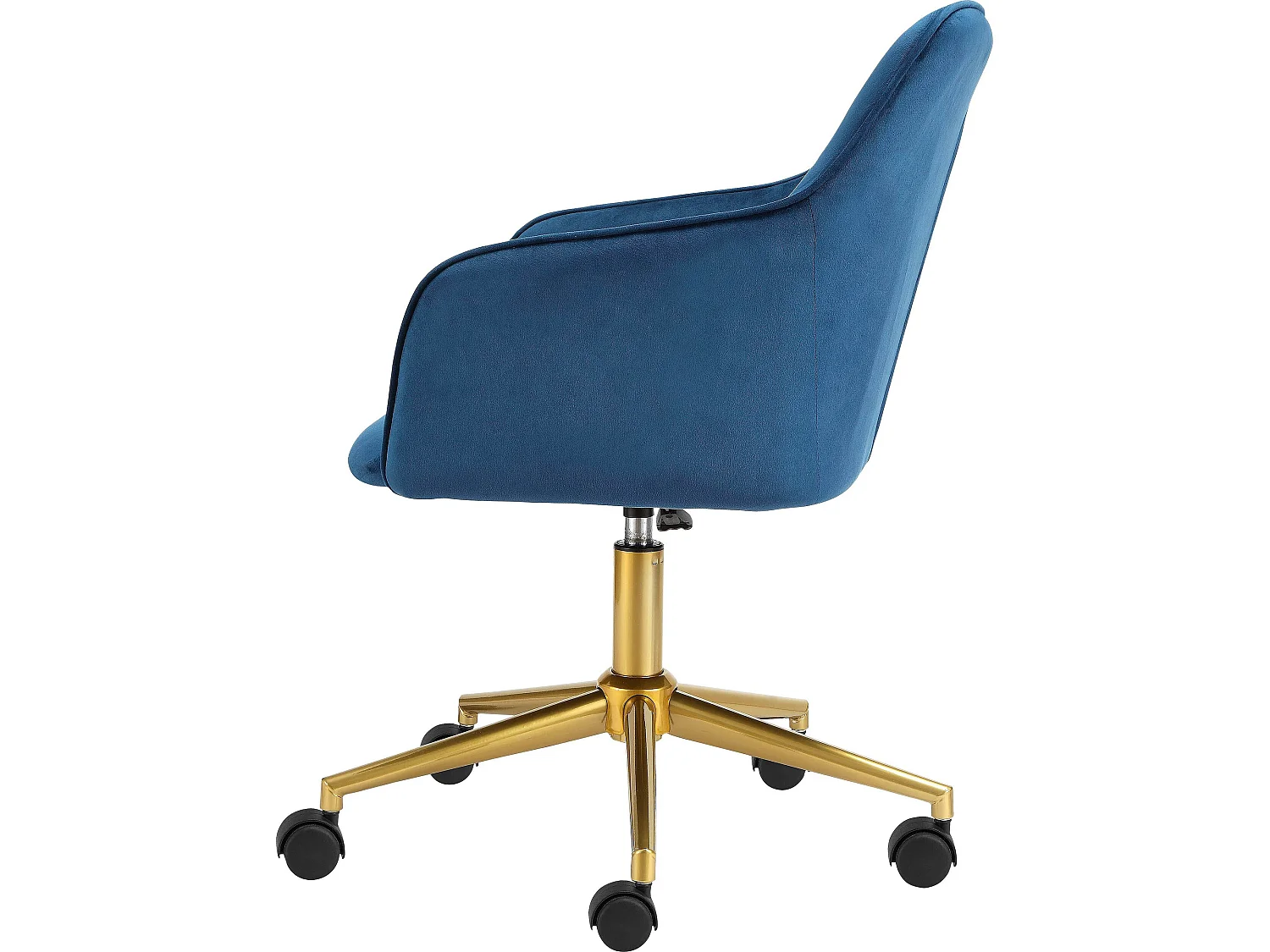 Caspar | Chaise de bureau bleu / or