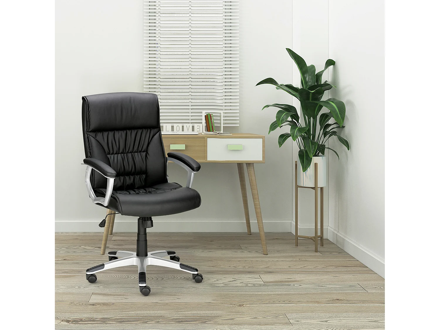 Silla de oficina Flori negra