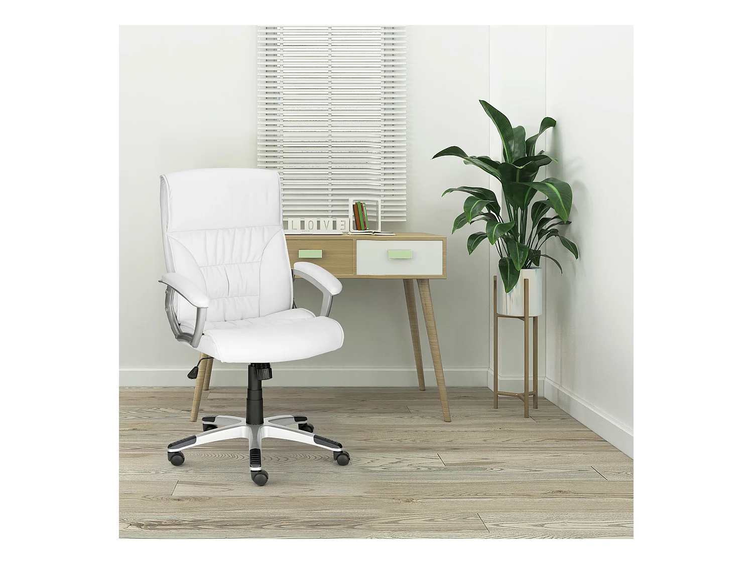 Flori Bureaustoel Wit
