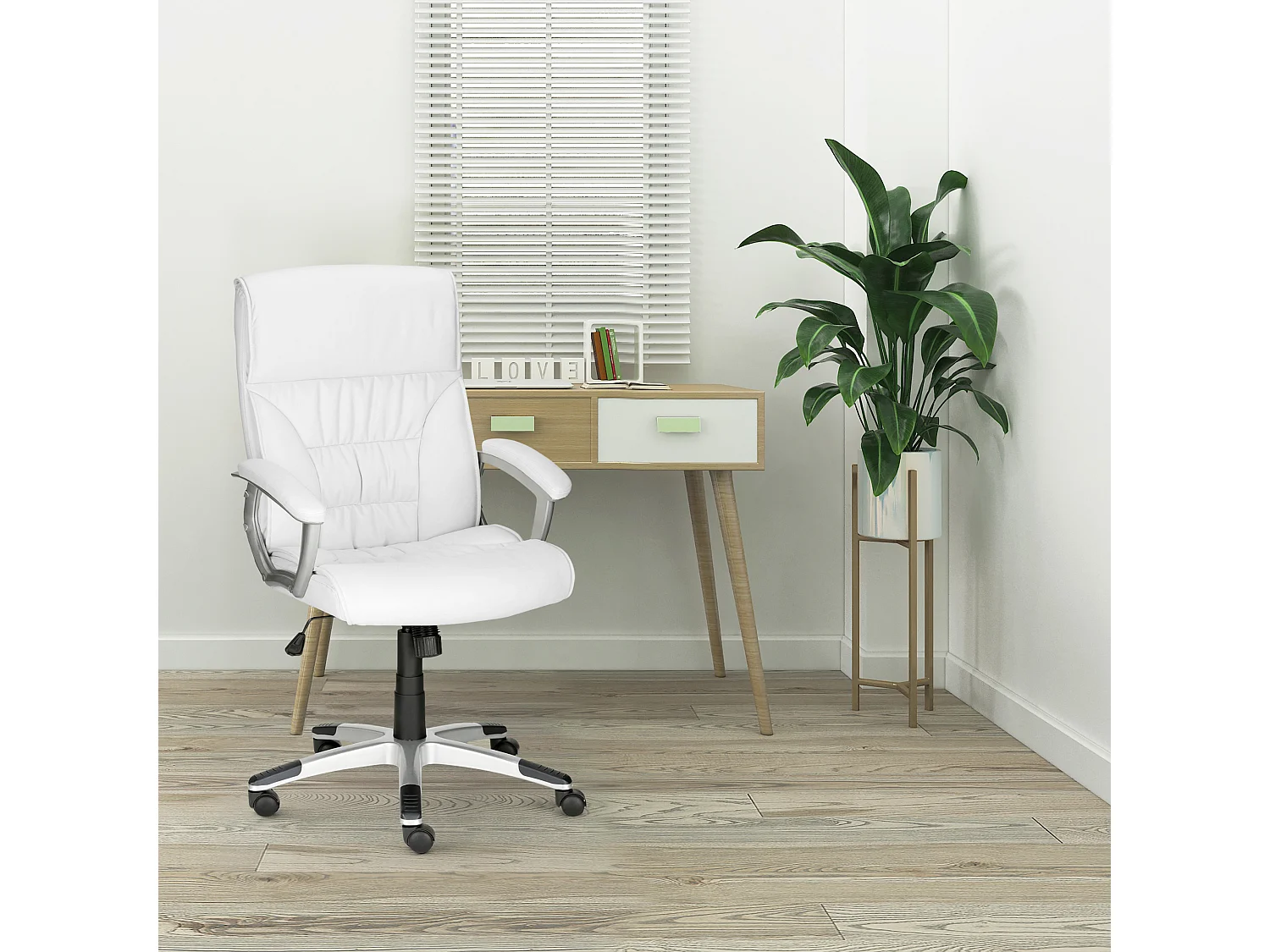 Flori Bureaustoel Wit