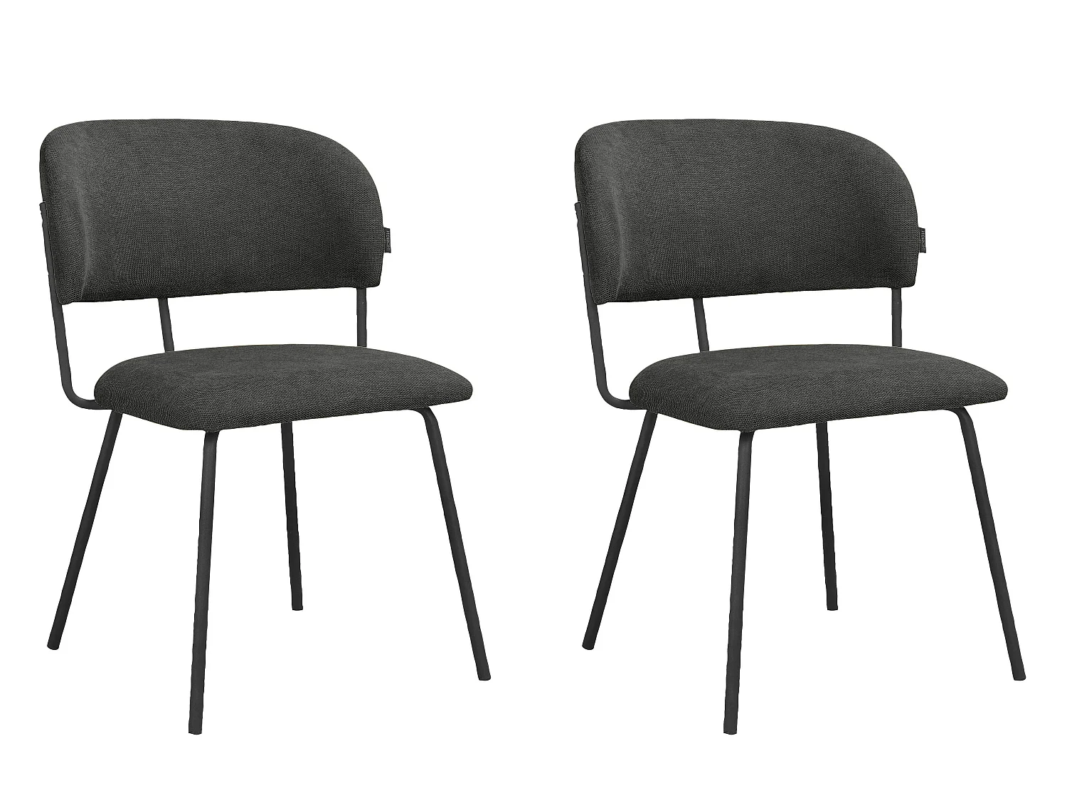 Claudia | Chaise de salle à manger 2 Pack Anthracite