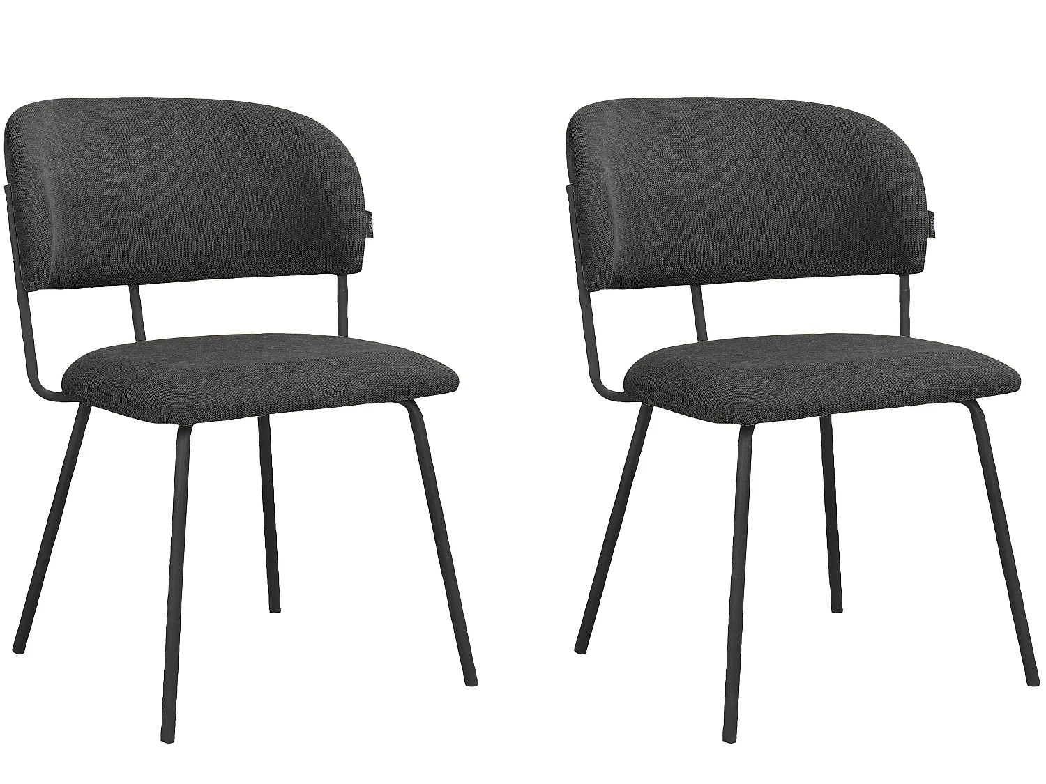 Claudia | Chaise de salle à manger 2 Pack Anthracite