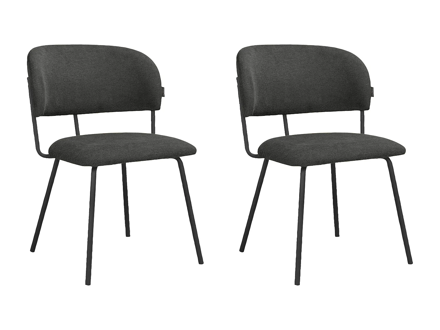 Claudia | Chaise de salle à manger 2 Pack Anthracite