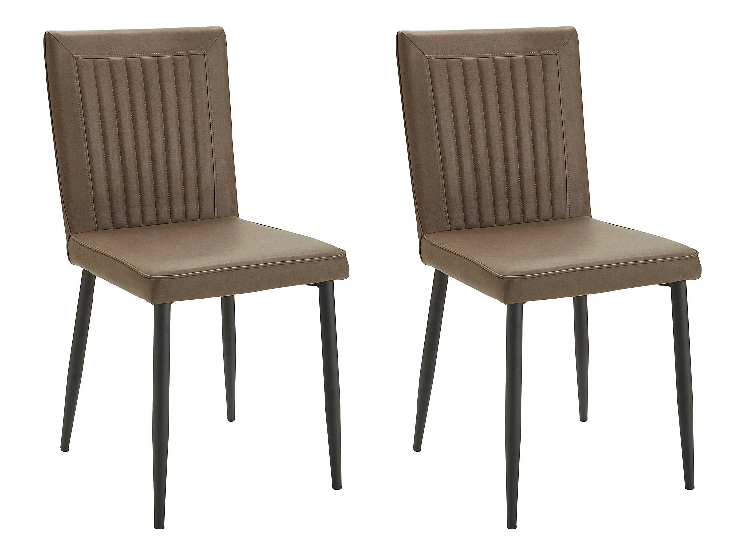 Felicia|Chaise 2 Pack en PU Marron