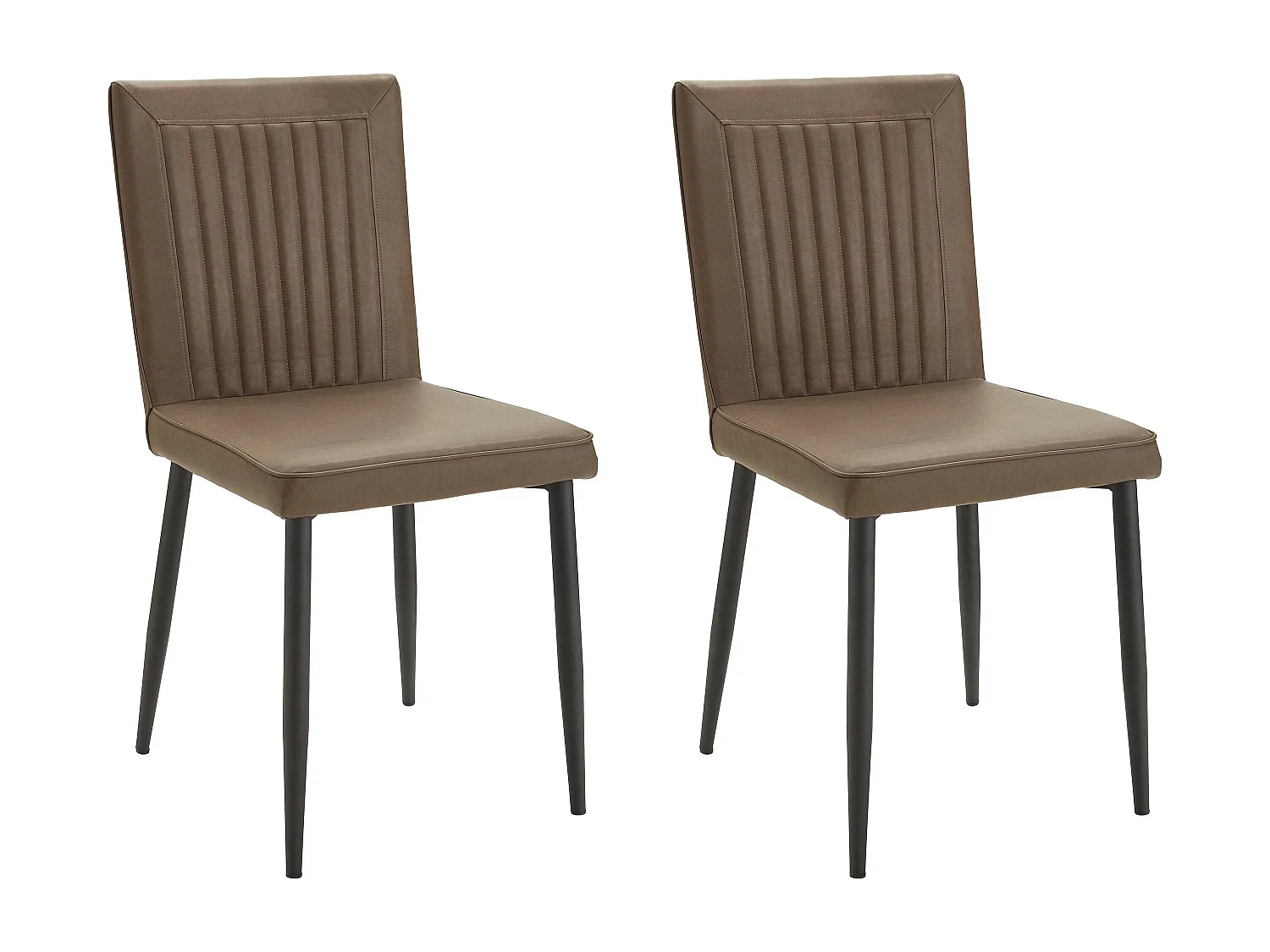 Felicia|Chaise 2 Pack en PU Marron