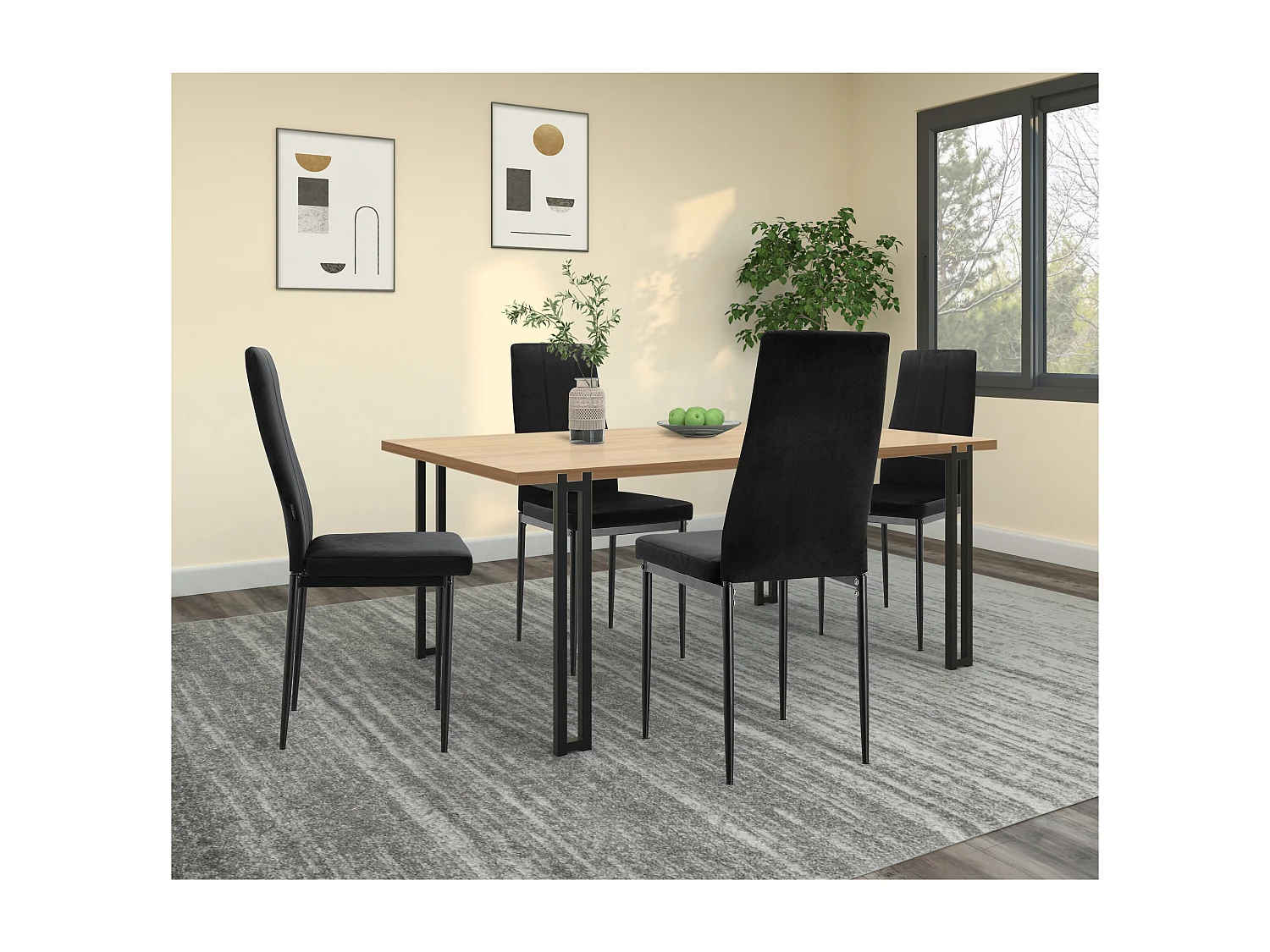 Kelly|Chaise de salle à manger en velours noir