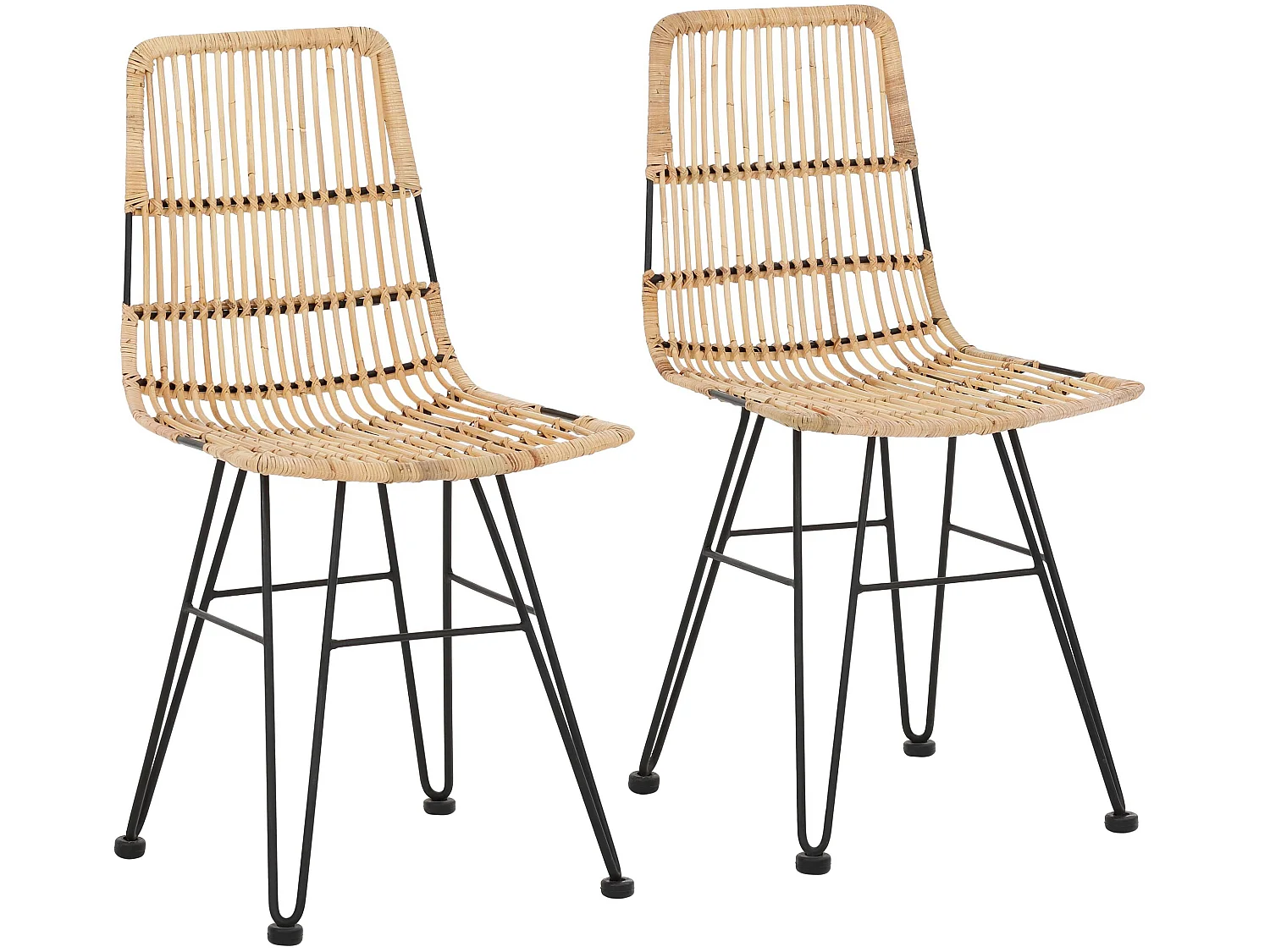 Stuhl 2 PK Rattan kubu natur