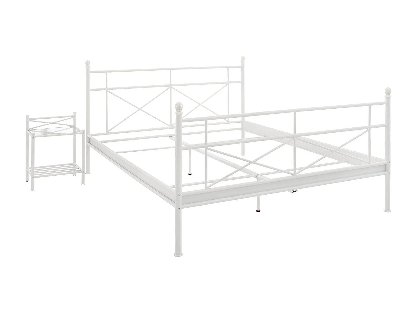 Thora|Lit 160x200 cm en métal blanc