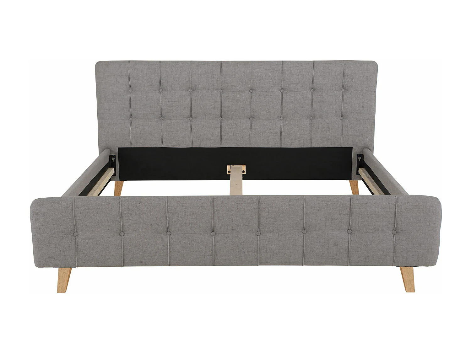 Larvik|Lit en tissu gris 180x200