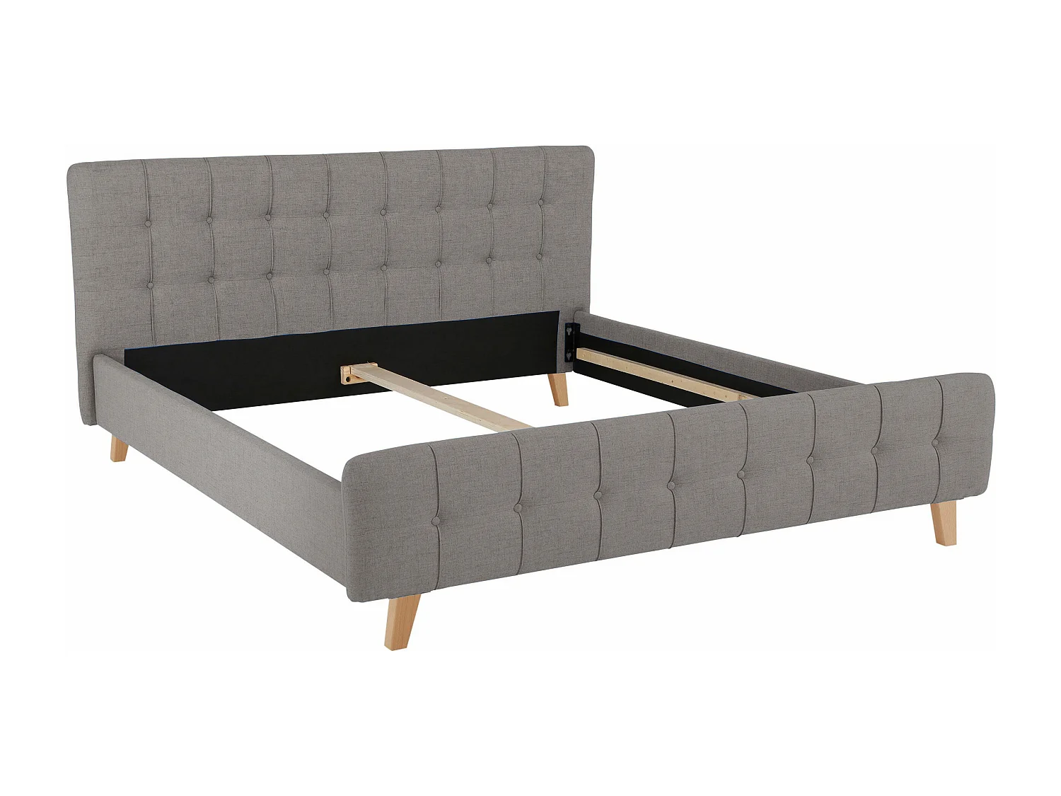 Larvik|Lit en tissu gris 180x200