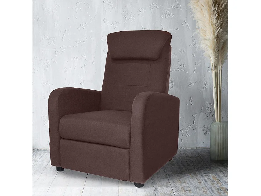 WeHome - Ontspannende ligfauteuil in Marta Brown-stof
