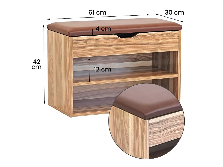 WeHome - Scarpiera 2 scaffali 60x30x42 apribile