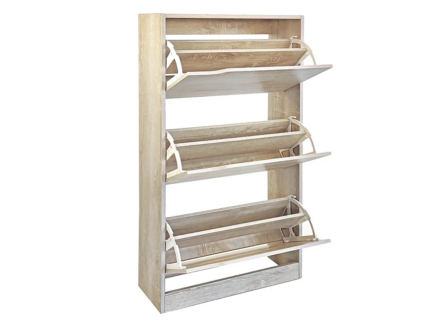 WeHome - Étagère à chaussures 3 portes peu encombrante avec double étagère