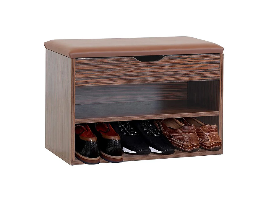 WeHome - Petite étagère à chaussures ouvrante en bois foncé