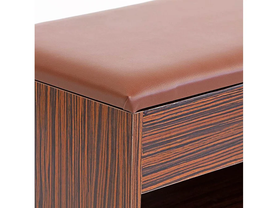 WeHome - Petite étagère à chaussures ouvrante en bois foncé