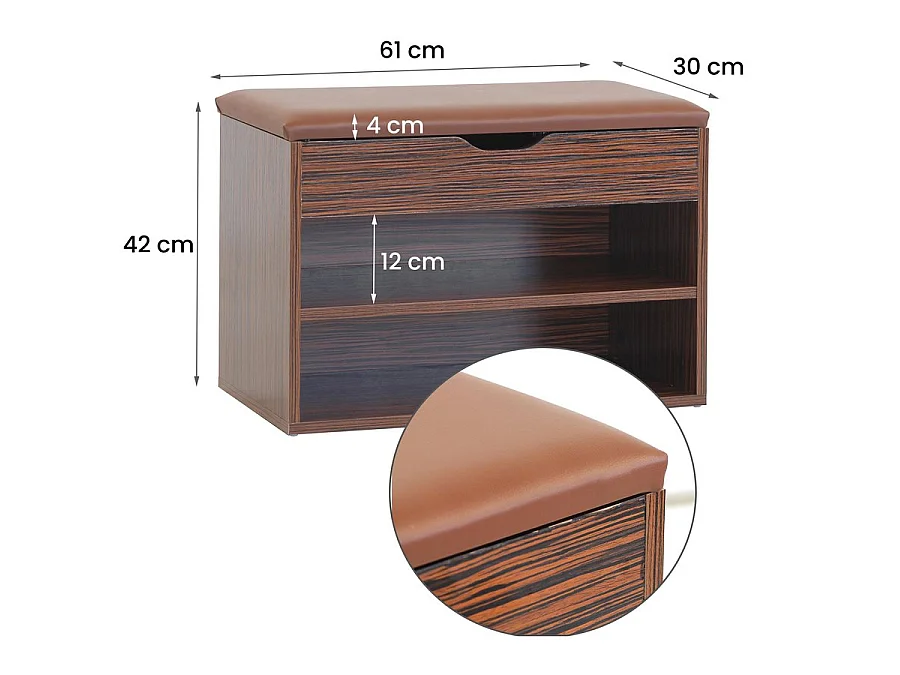 WeHome - Petite étagère à chaussures ouvrante en bois foncé