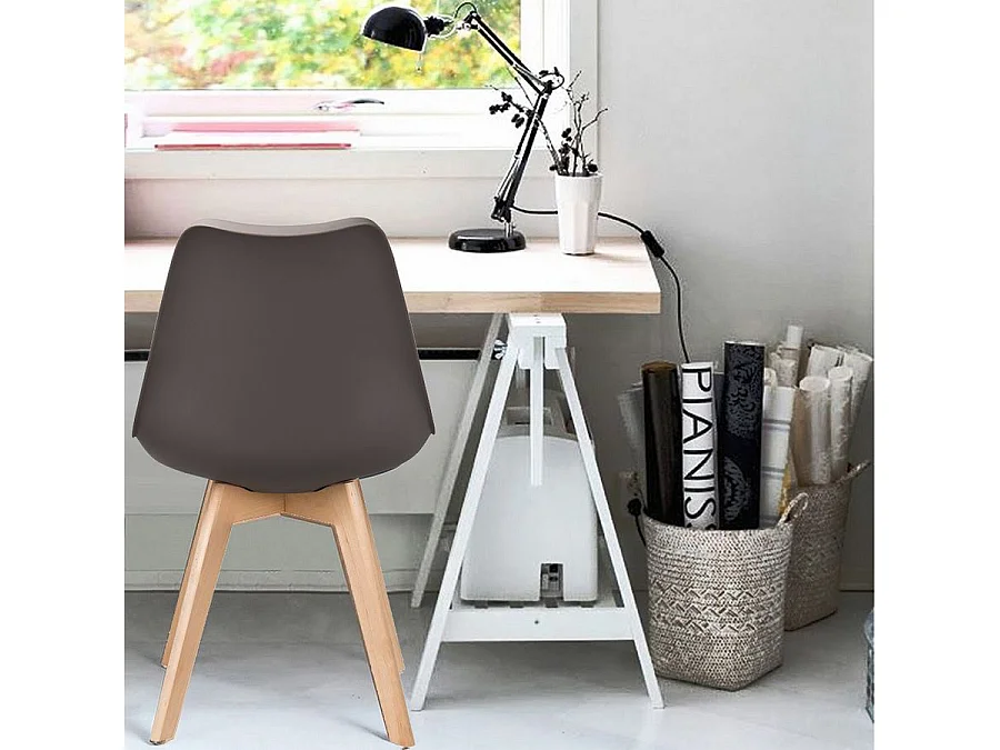 WeHome - Set 4 sedie da interni Candice design moderno caffè