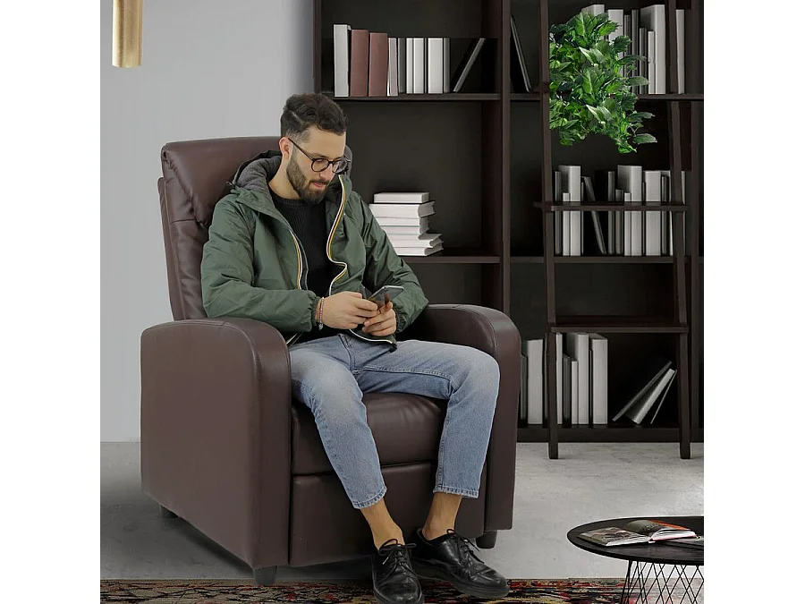 WeHome - Fauteuil inclinable marron
