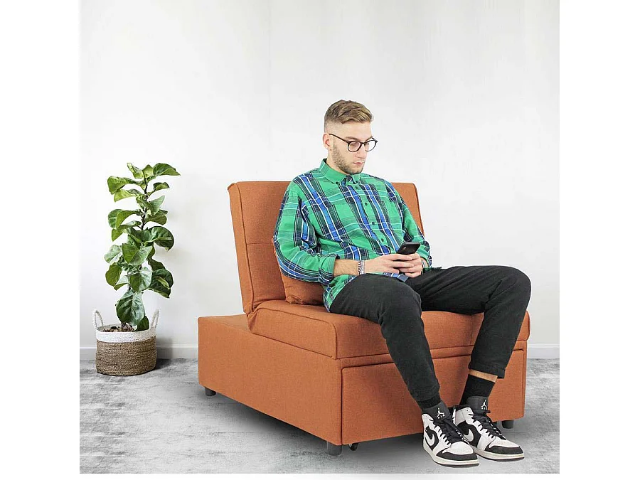 WeHome - Poltrona design apribile in tessuto arancione