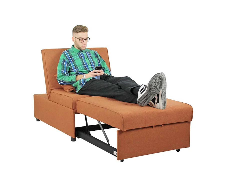 WeHome - Poltrona design apribile in tessuto arancione