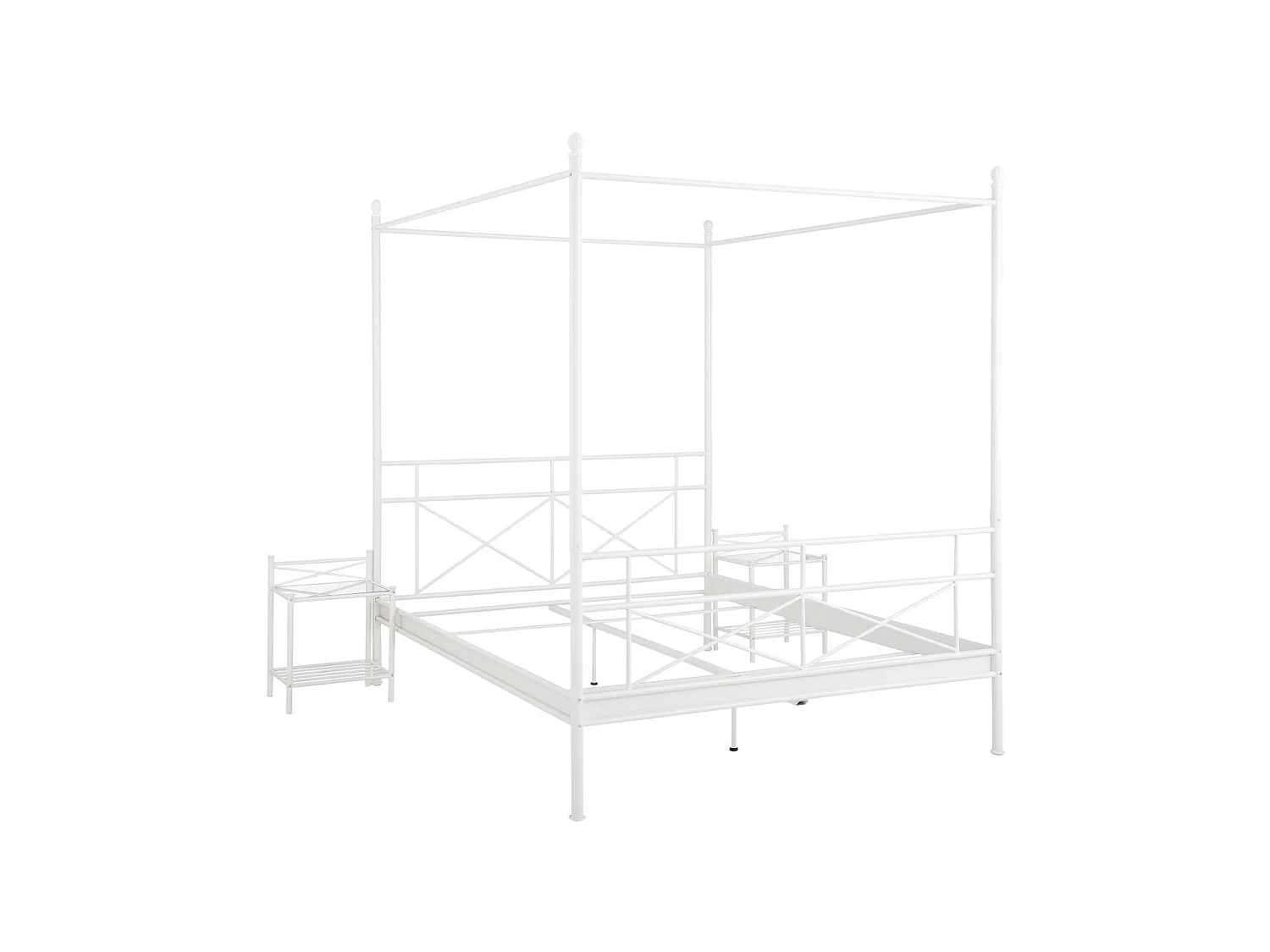 Himmelbett 160 cm Weiß