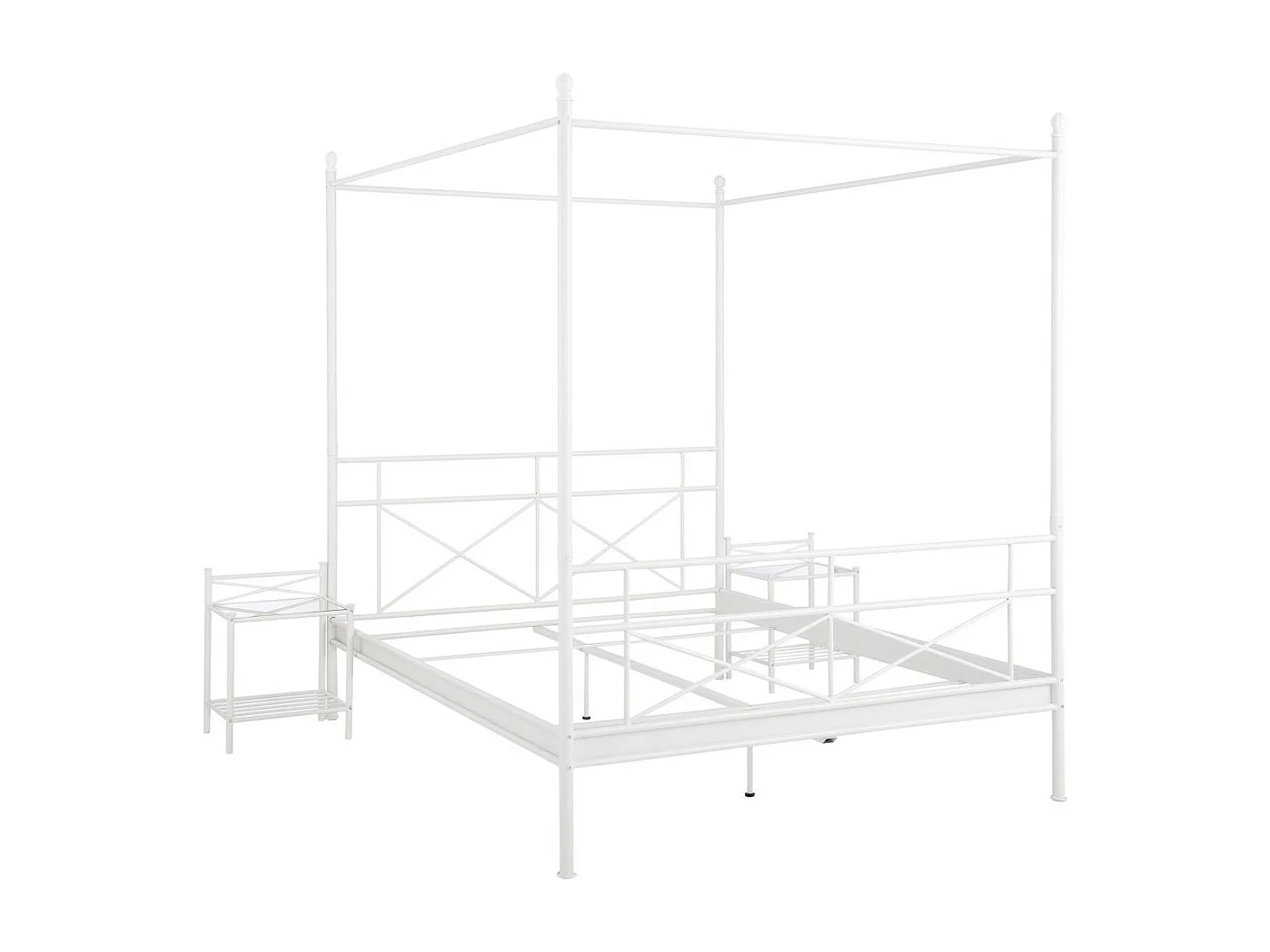 Letto a baldacchino 160 cm Bianco