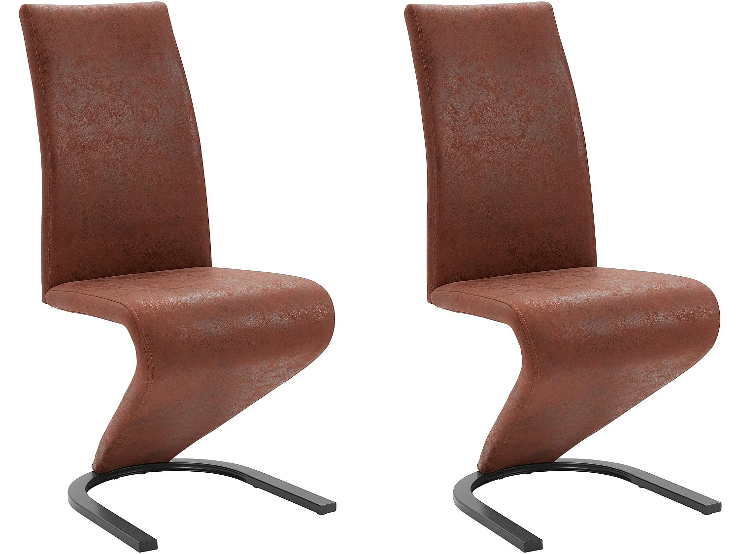 Ziri | Chaise 2 Pack en Microfibre Marron