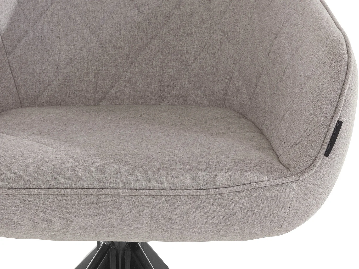 Lot de 2 chaises de salle à manger pivotantes Jamie en tissu et velours gris clair