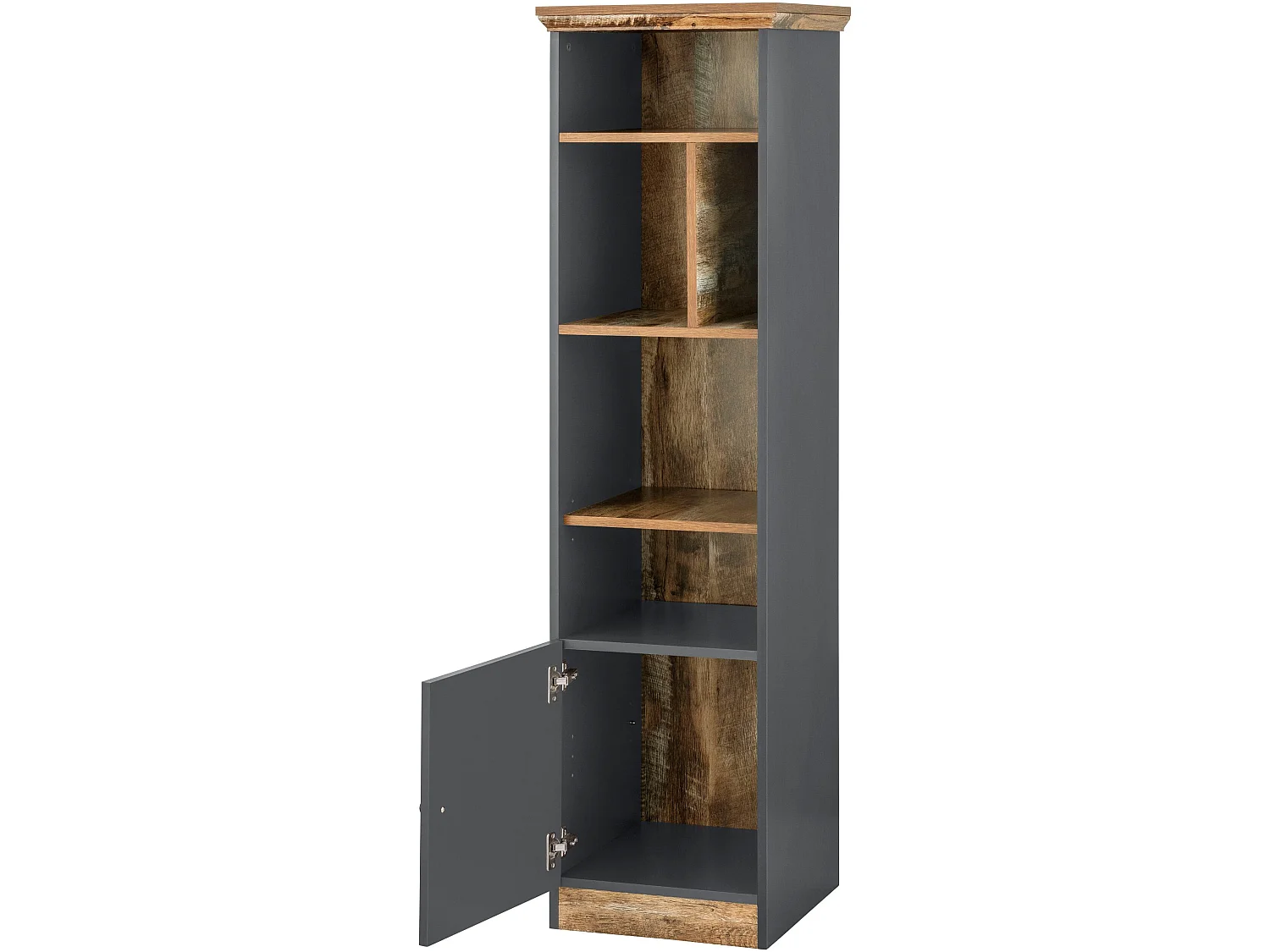 Libreria a 5 vani a giorno Grigio / Rovere