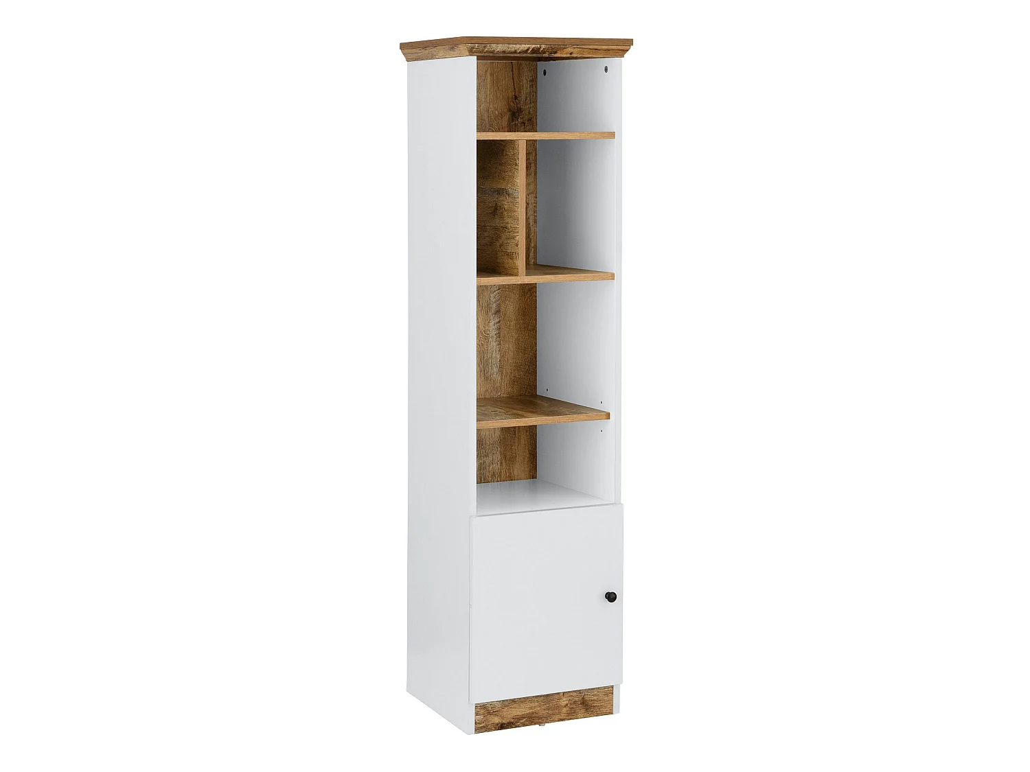Castor Boekenkast 5 open Wit/eiken