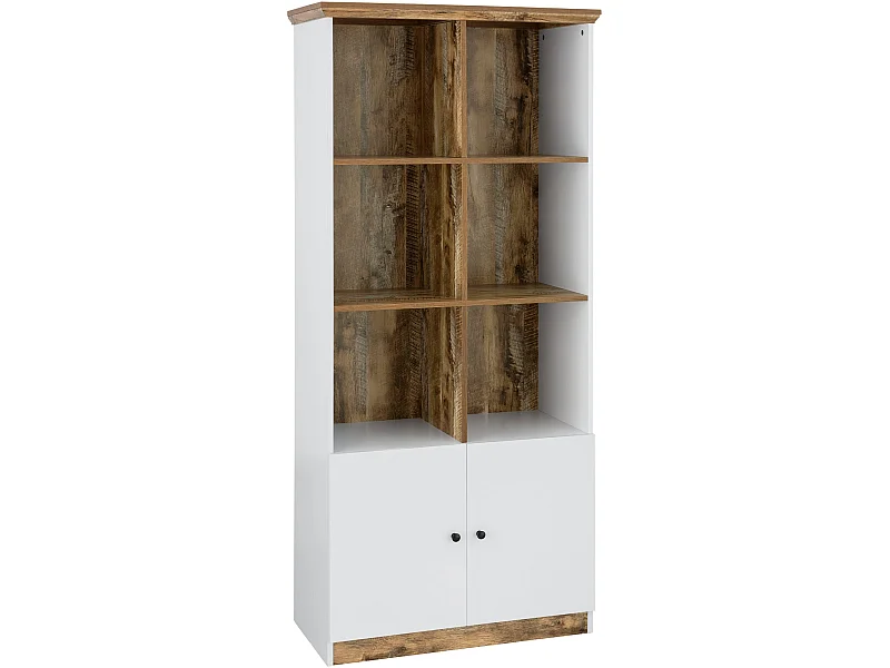 Castor Boekenkast 6 open Wit/eiken