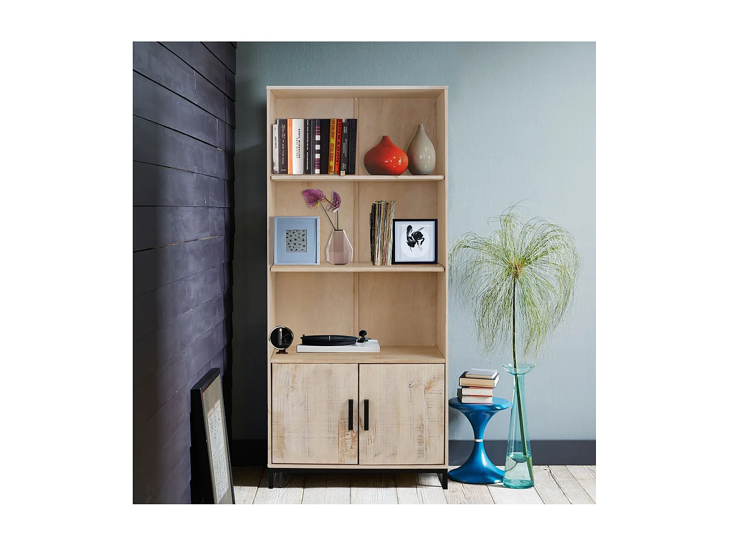 Santo Boekenkast Wit/Zwart