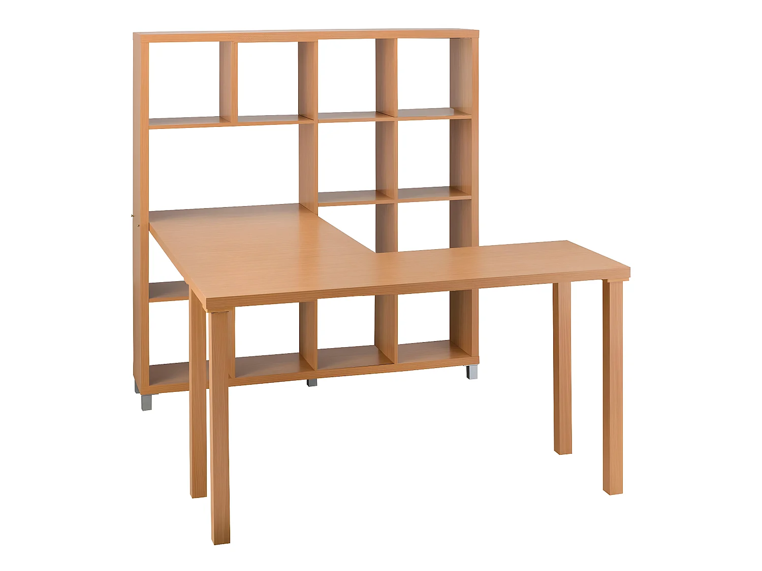 Kiwi|Bibliothèque avec bureau en MDF hêtre