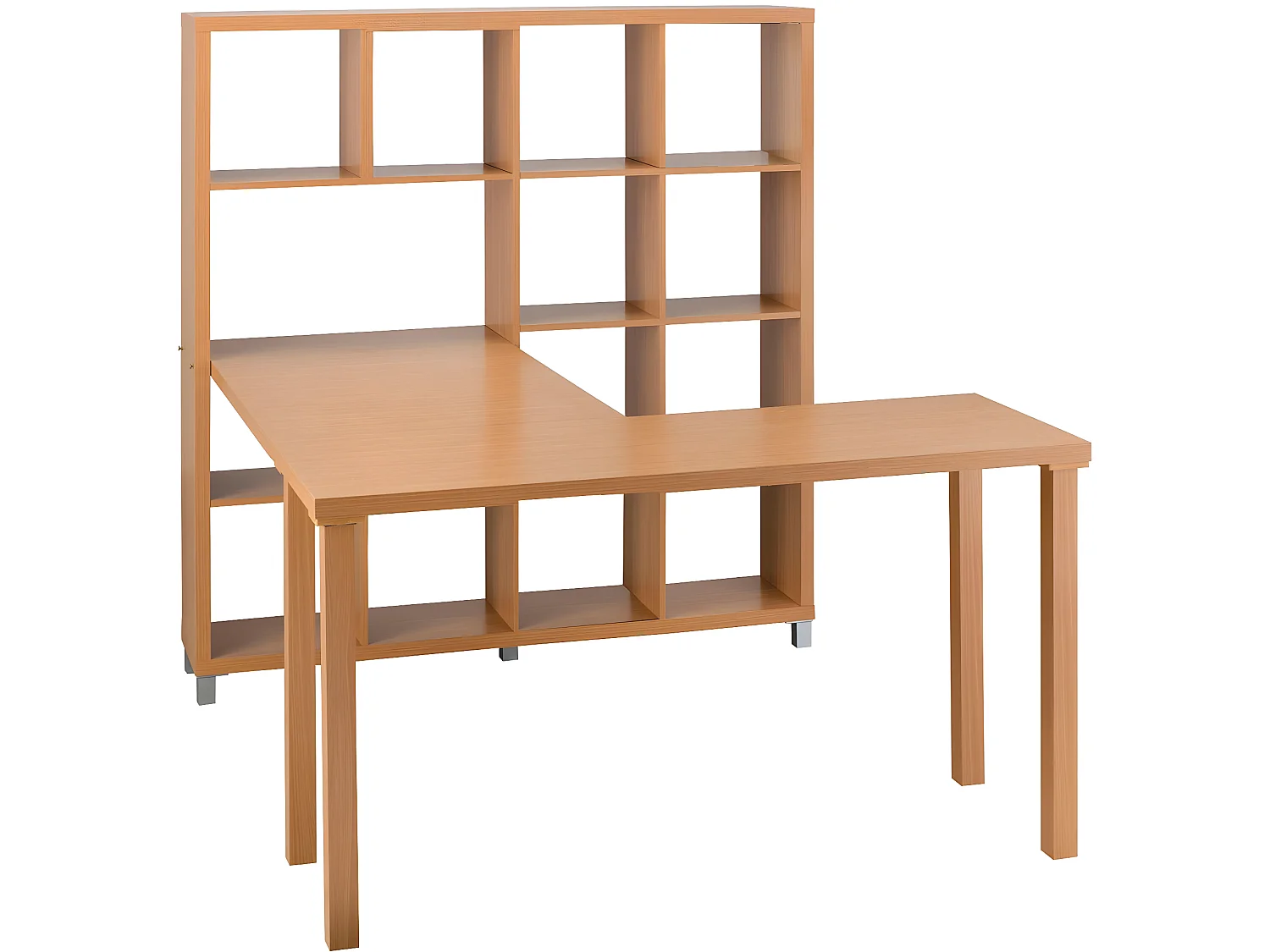 Kiwi|Bibliothèque avec bureau en MDF hêtre