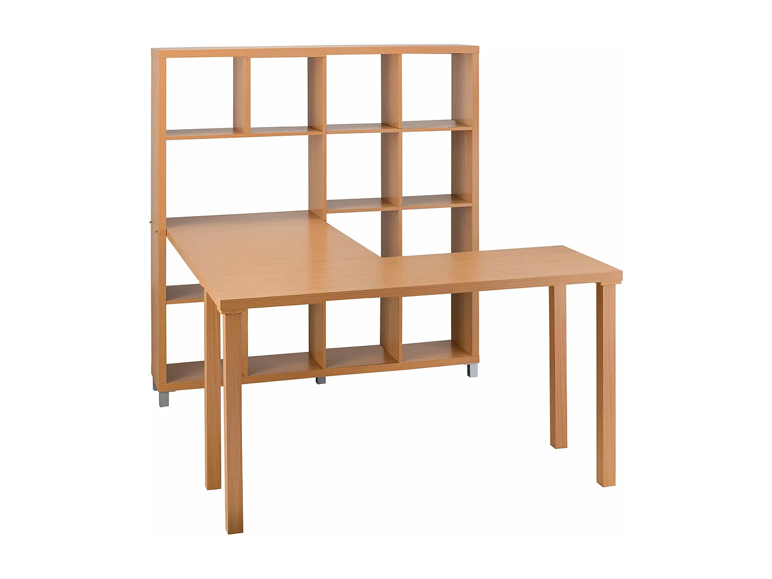 Kiwi|Bibliothèque avec bureau en MDF hêtre