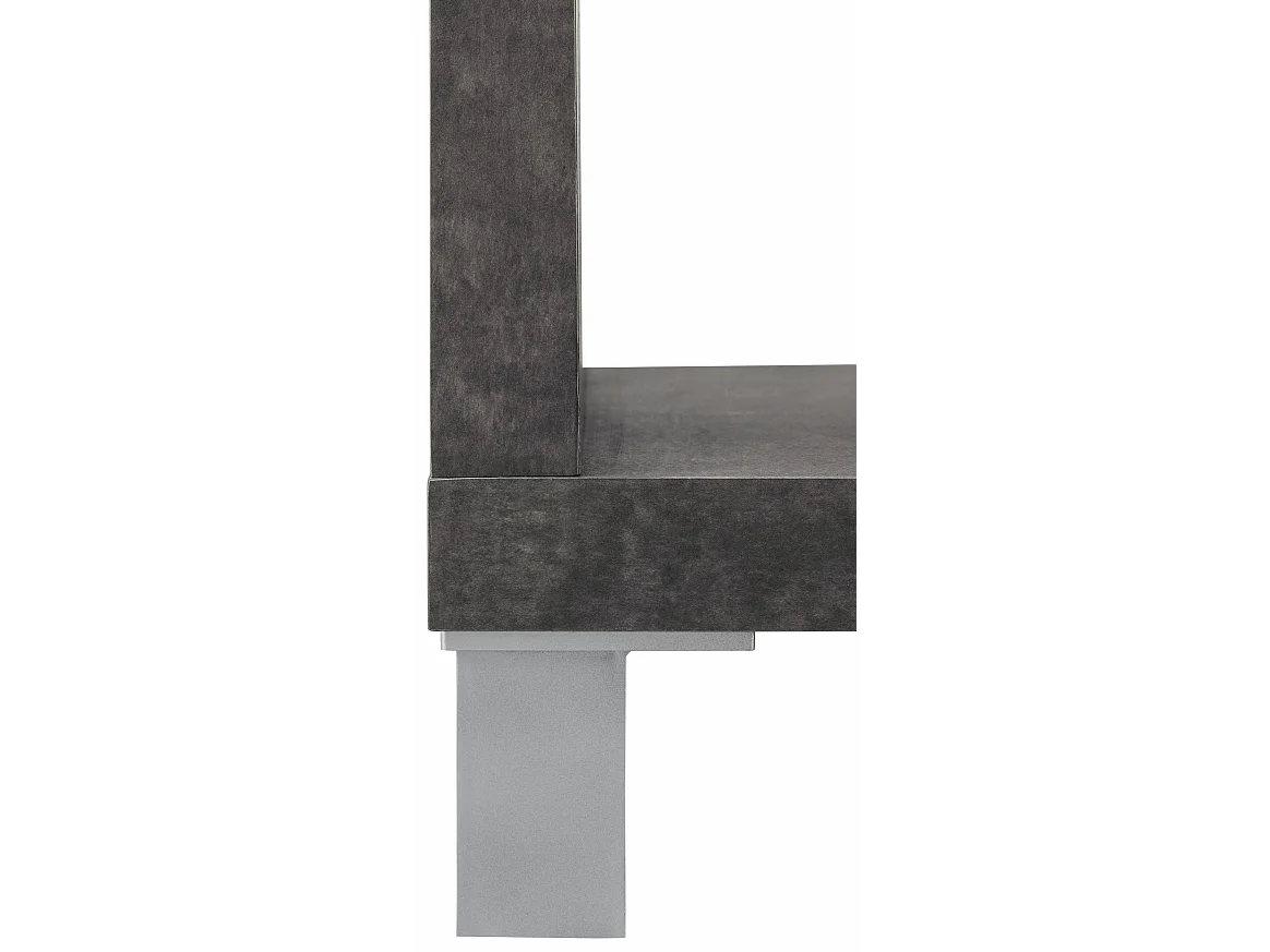 Kiwi|Bibliothèque avec bureau en MDF Beton / Blanc