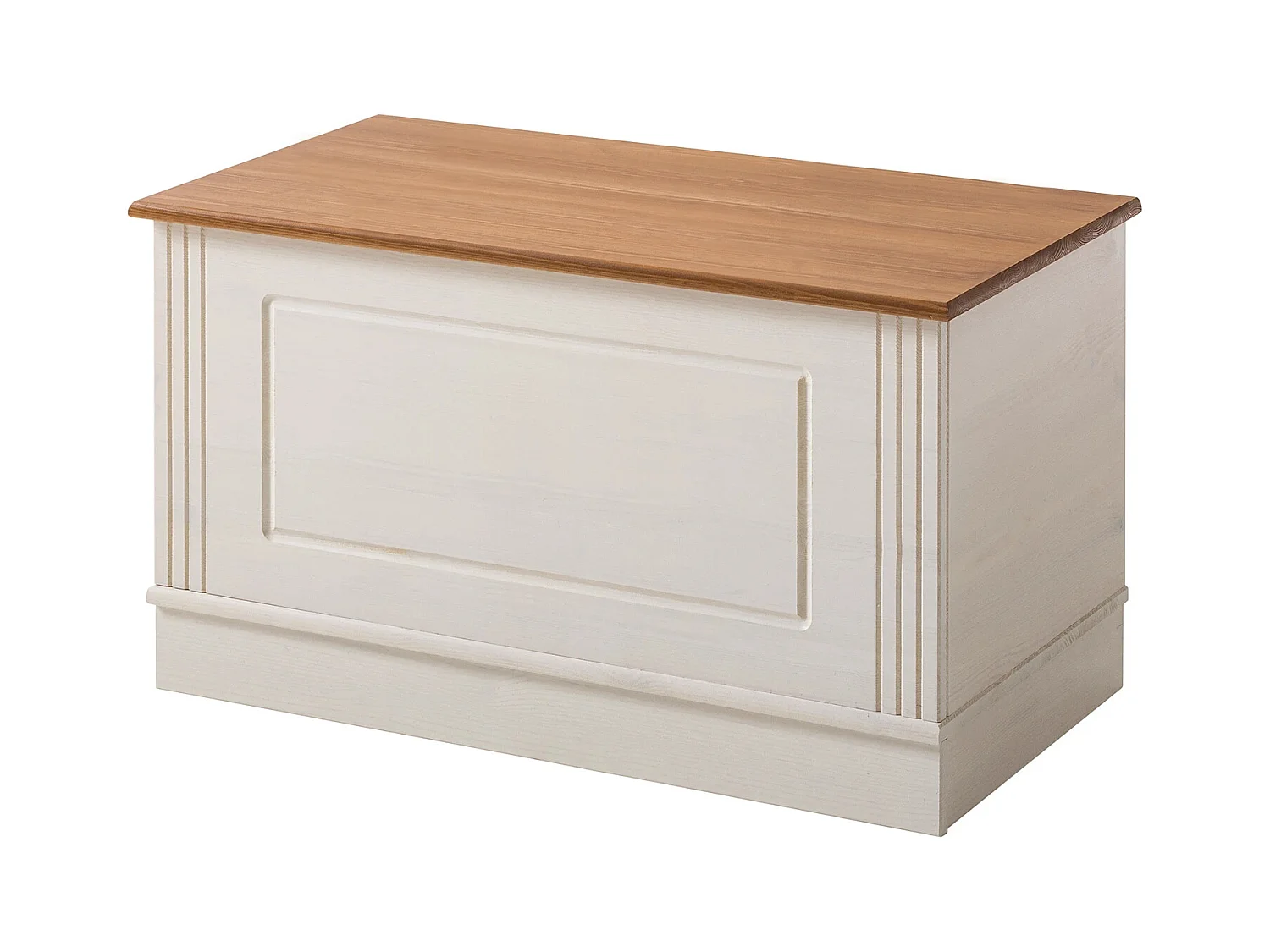 Cassapanca con contenitore in pino bianco/miele