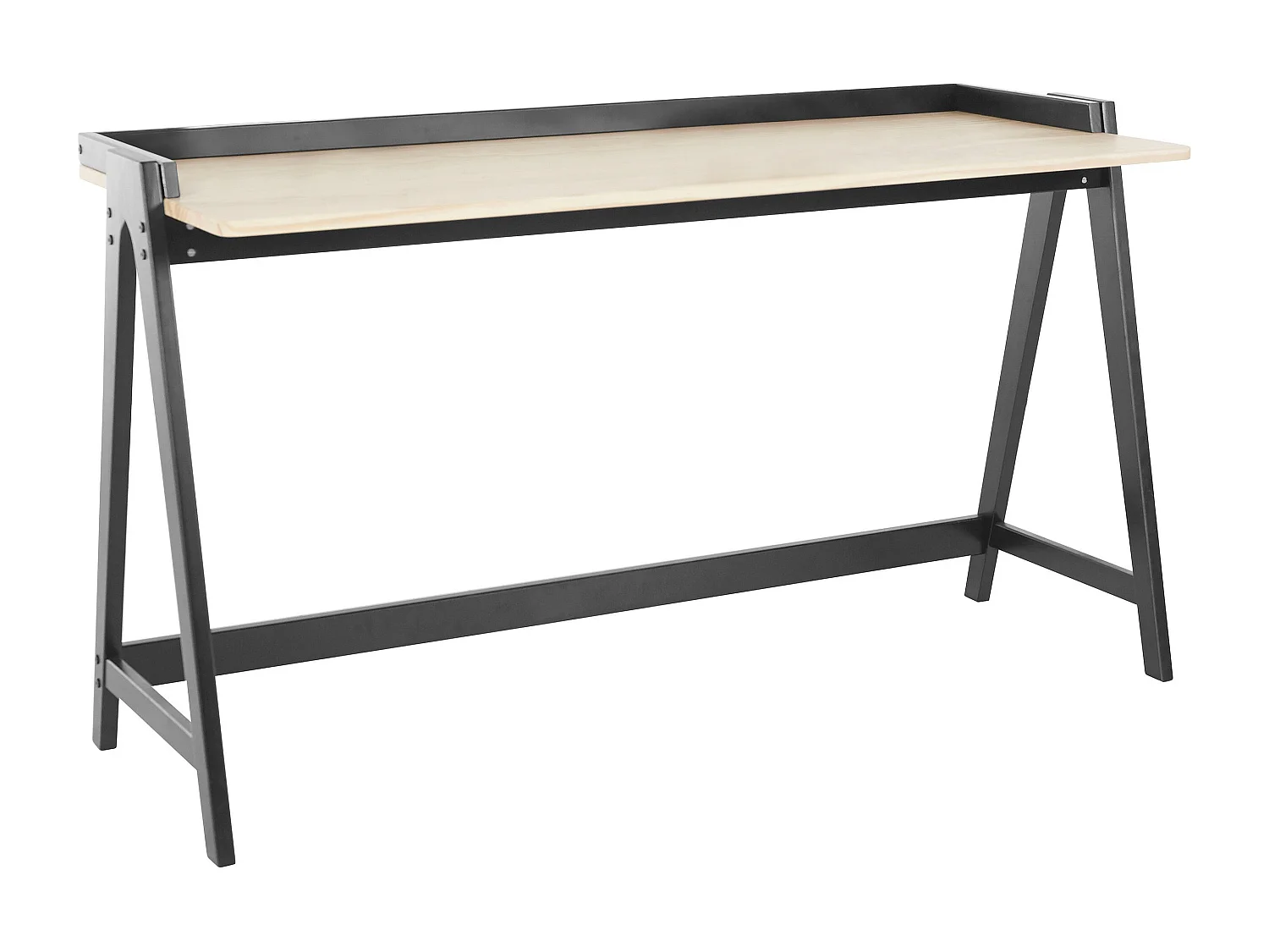 Cruz | Bureau Pin en Noir Nature