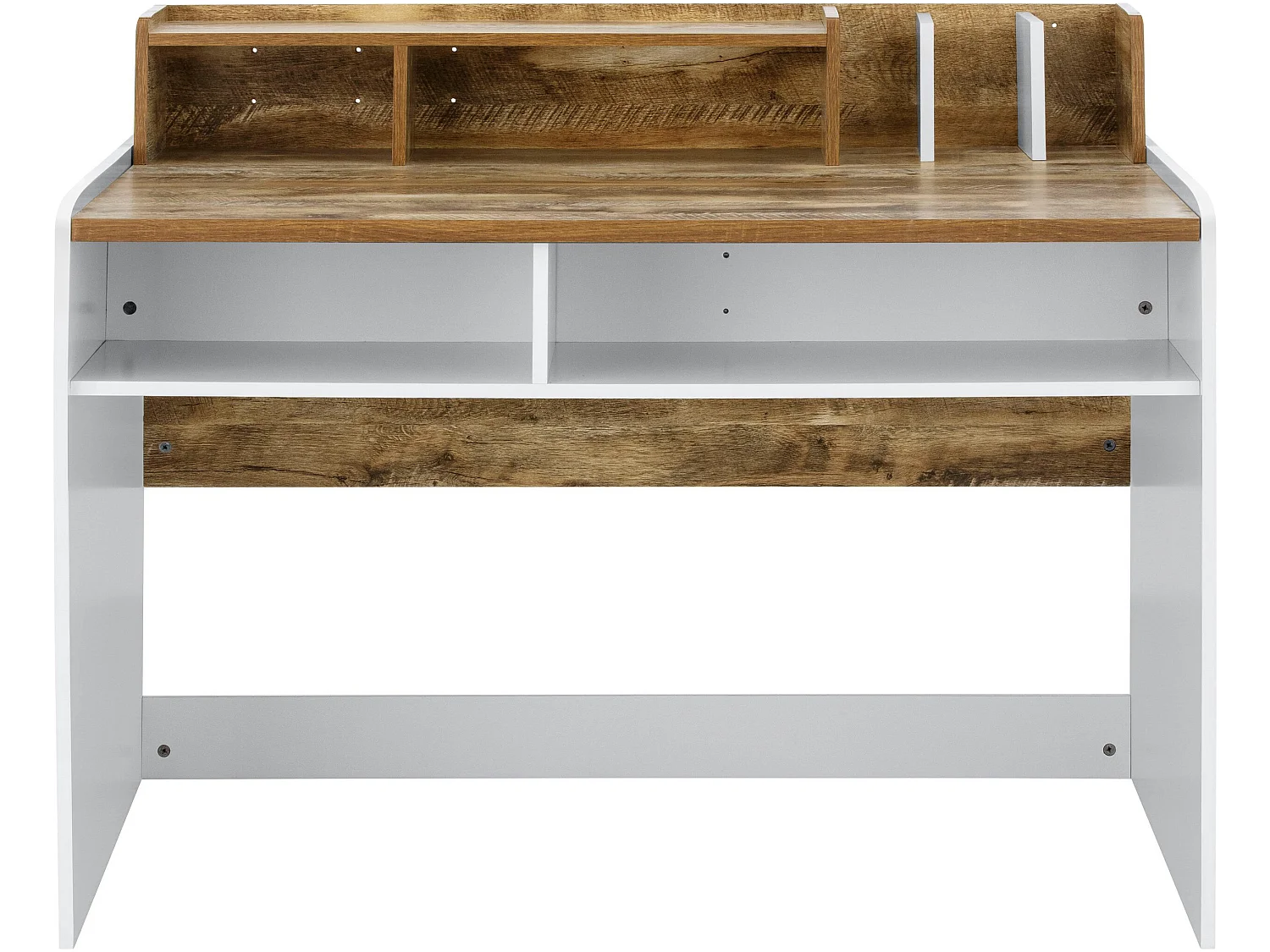 Bureau met zwenkwielen Wit eiken